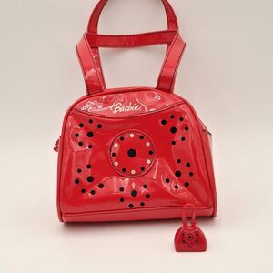 2008 Barbie & Me Pink W Black & Silver Dots Design Purse W Matching Mini Purse